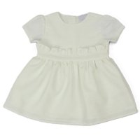 J33829: Baby Girls Lined Party Dress- White (1-2 Years)